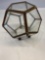 Vintage Brass / Glass Trinket Box / Polygon Multi Sided Terrarium