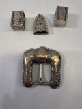 Western Sterling Silver Belt Buckle From Mexico