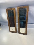 2 Wooden Mirrored Doors