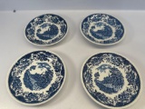4 Vintage Olde English Royal Tudor Ware Staffordshire Plate