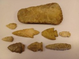 1 Hatchet Stone and 8 Arrowhead Stones