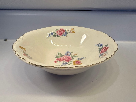Vintage Hazel Rose Floral Pottery Serving Bowl
