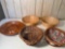 3 Wicker Baskets / 1 Decorative Basket / Bowl