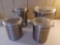 4 Metal Flip Top Canisters