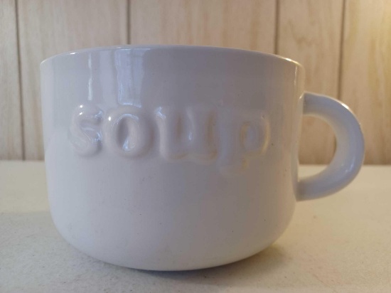 Soup Bowl with Handle and 2 Large Coffee Mugs