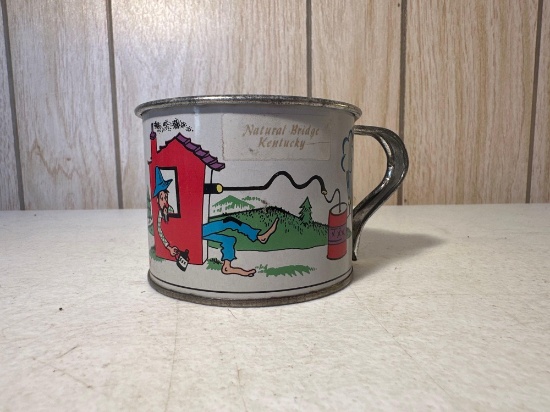 Vintage Tin Cup Mug Kentucky Hillbilly