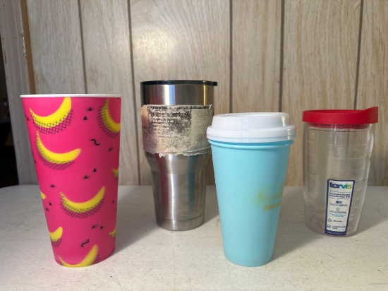 Plastic Cups/ 1 Tervis Tumbler With Lid / Ozark Tumbler With Lid