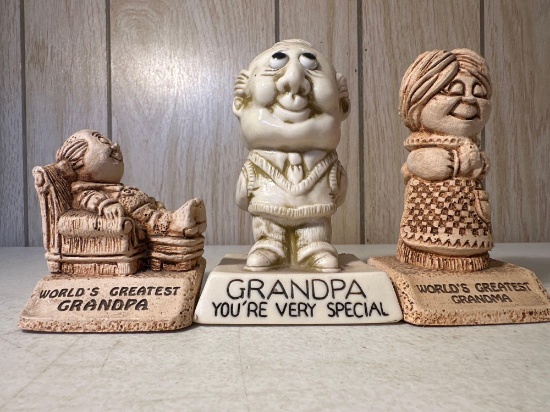 Worlds Greatest Grandpa/ Grandma Figurines/ 2 Lenox House Figurines