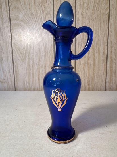 Avon Cobalt Blue Glass Vase with Stopper