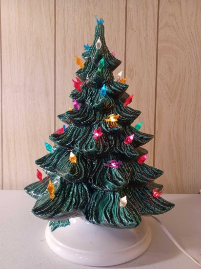 Ceramic Lighted Christmas Tree with In-line Switch