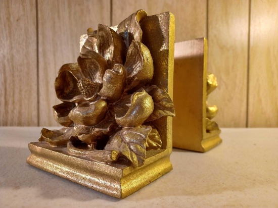 2 Ceramic Floral Bookends