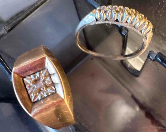 10K Mens Ring / Silver Ladies Ring