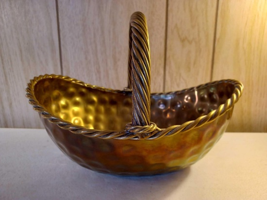 Gold Tone Metal Fruit Basket