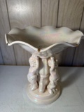 Atlantic Mold Pottery Cherub Statue with Basin/Bowl