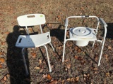 Shower Chair with Adjustable Legs / InVacare Portable Potty Chair
