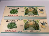10 Hopewell String Beans Can Labels