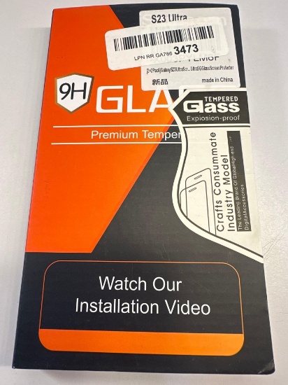 New 2 Pk Galaxy S23 Ultra Glass Screen Protector