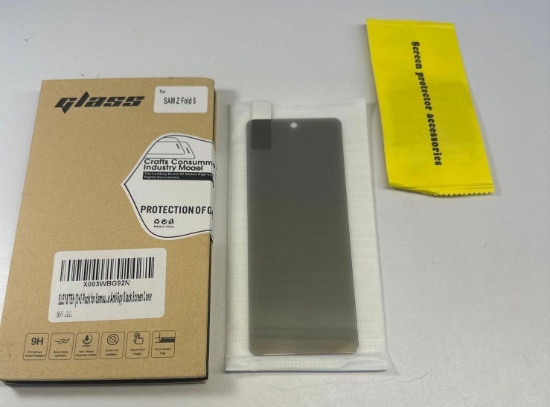 1 Samsung Z Fold 5 Anti Spy Black Screen Glass Cover/ Protector