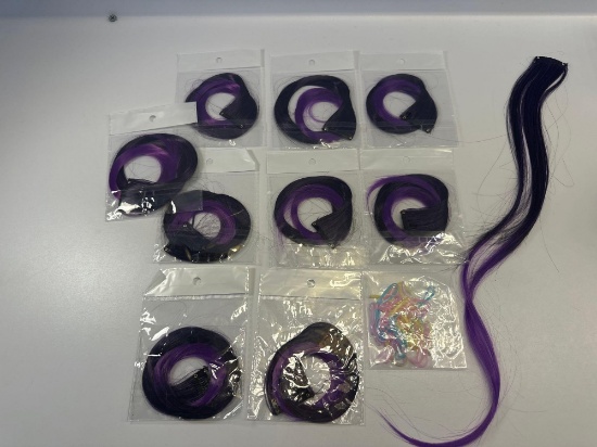 New 10 Colored Hair Extensions Purple Clip In