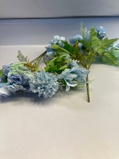 New 2 Pc Linhaida Blue Artificial Flowers