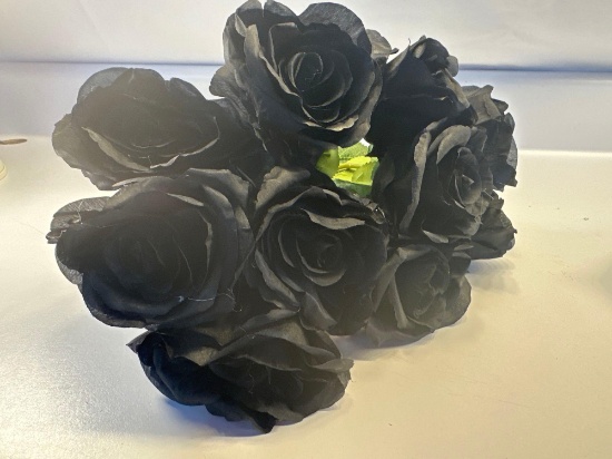 10 Waipfaru Artificial Flowers -Black Roses