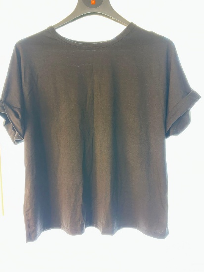 New Womens Short Sleeve Shirt Black