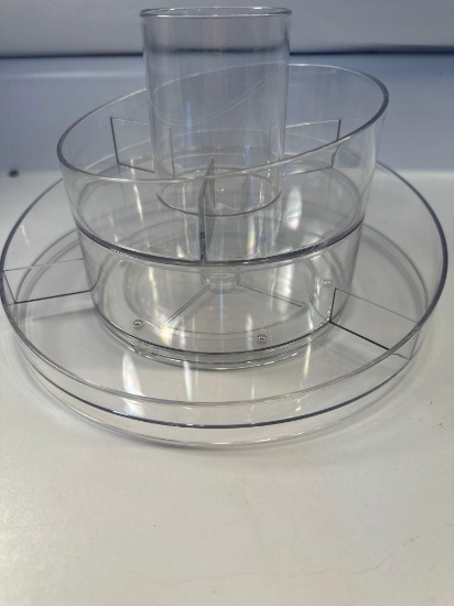 New 360 Degree Rotating 2 Layer Clear Makeup Organizer