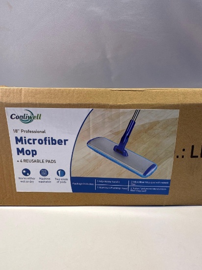 New 18 Inch Professional Microfiber Mop/ 4 Reusable Pads