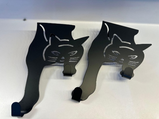 New Set of 2 Metal Cat Door Hangers