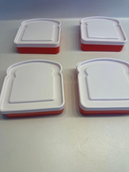 New 4 Plastic 2 Piece Sandwich Container