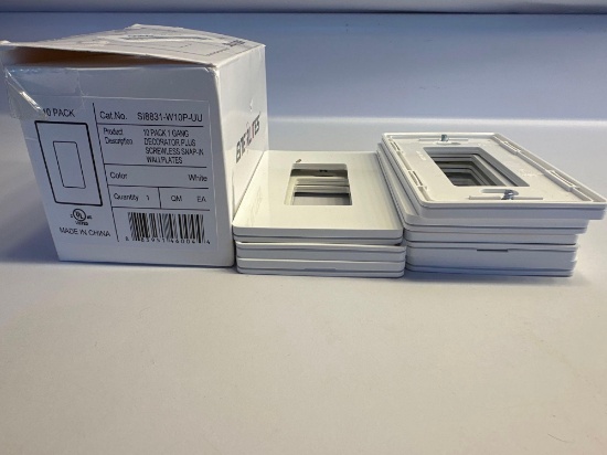 8 Pack Gang Decorator Plus Screwless Snap In Wallplates