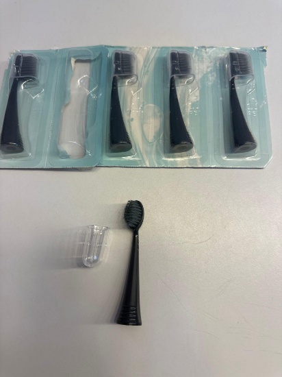 5 New Replacement Toothbrush Black With Cover