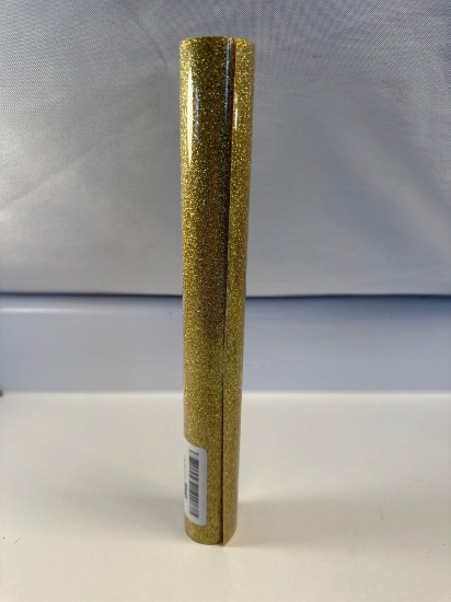 Used Gold Glitter Iron On Heat Transfer Vinyl Roll For Fabrics