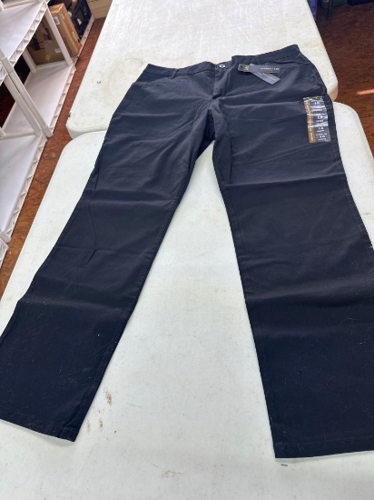New Lee Relaxed Fit Straight Leg Mid Rise Black Pants Size 16 Short