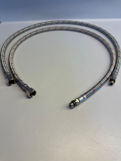 2 New Stainless Flexible Water Supply Hose Tube For Kitchen