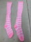 1 Pair Ladies Striped Pink/ White Knee High Socks