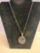 New Moss Agate Pendant Necklace With German Silver Chain