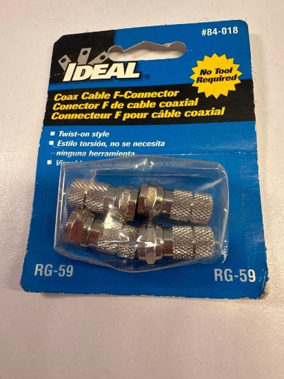 New Coax Cable F-Connector Twist On Style In Package