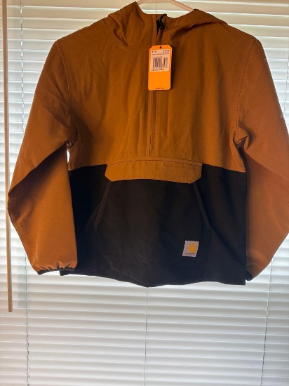 New Carhartt Rugged Flex Ripstop Half Zip Jacket Boys 7/8 Size Small