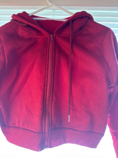 Girls Size X-Small Red Full-Zip Down Jacket/ Hoodie