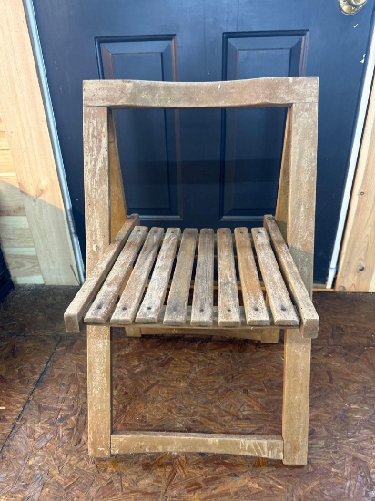 Vintage Wooden Camping Folding Chair