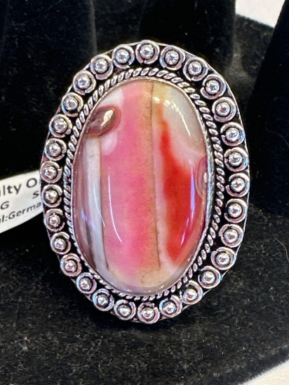 New Multy Onyx German Silver Size 8 Ring