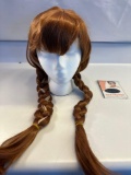 New Long Brown Braided Adult Wig With Cap