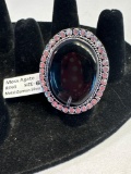 New Moss Agate German Silver Size 6 Ring