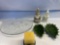 Christmas Glass Platter, Leaf Candy Dishes, Snowman Figurine, Etc