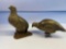 2 Brass Metal Bird Figurines