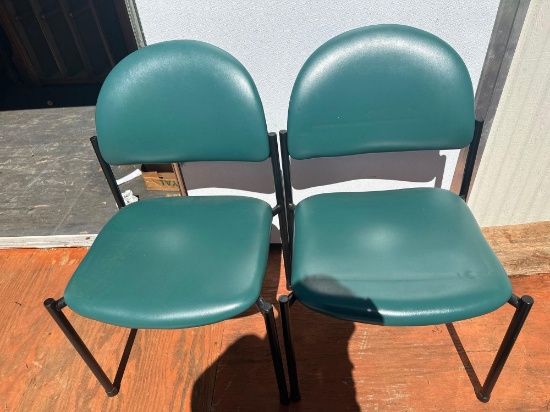 2 Padded Metaled Framed Chairs