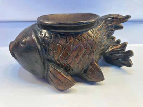 Wooden Fish Candle Holder