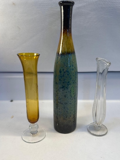 2 Glass Vases/ 1 Ceramic Vase