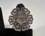 Flower Design Costume Jewelry Ring Size 6